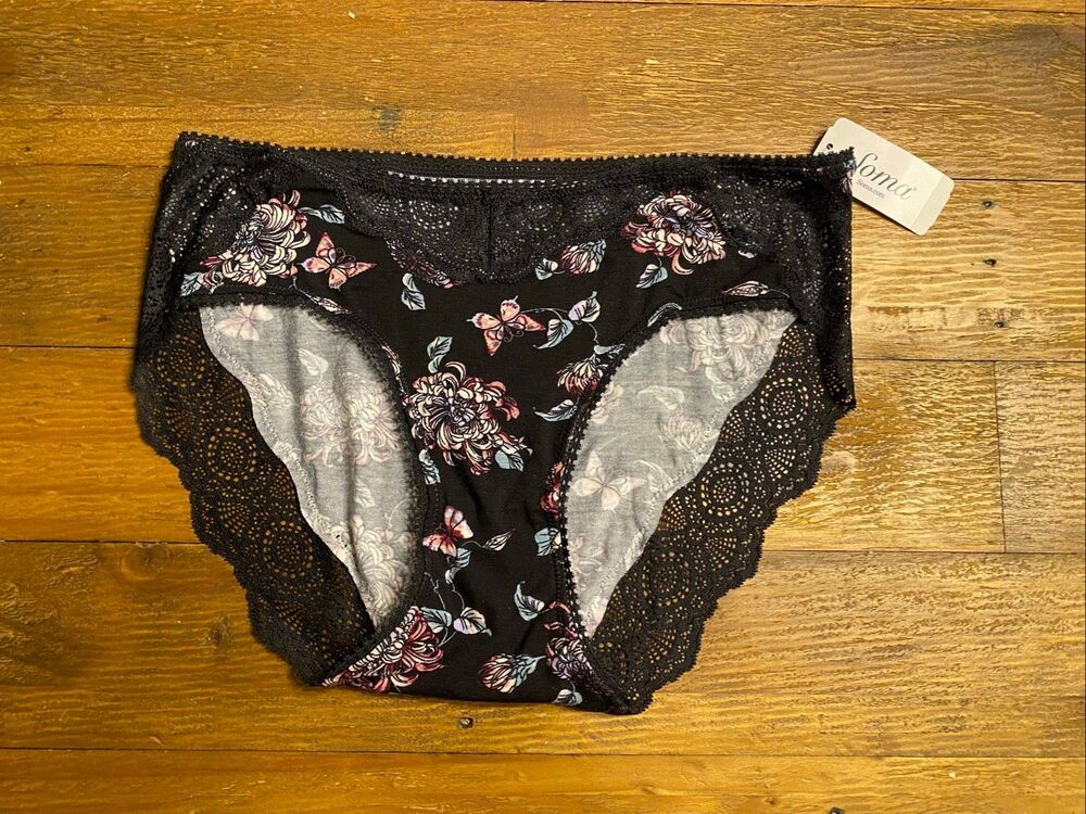 Soma Medium NWT embrace lace geo hipster bottoms mystical floral mini black